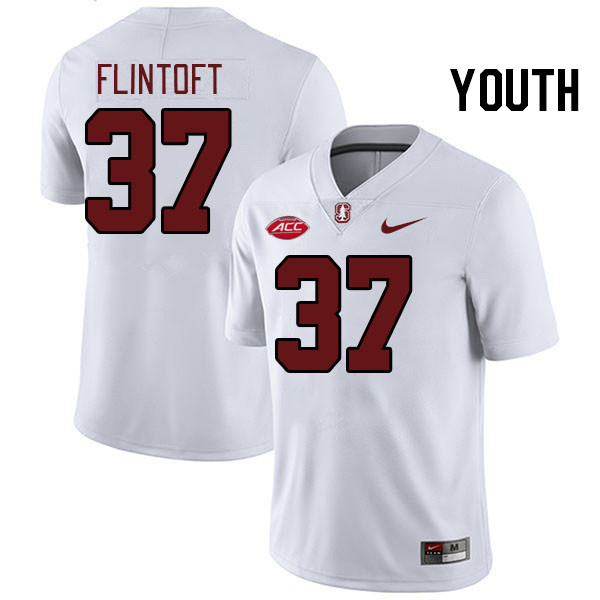 Youth #37 Aidan Flintoft Stanford Cardinal 2024 ACC Conference College Football Jerseys Stitched-Whi